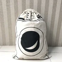 Cotton and Linen Laundry Bag Large Clothes Toys Storage Bag Printing Fabric Drawstring Duffle Bag Dirty Organizer Washing Bags 2