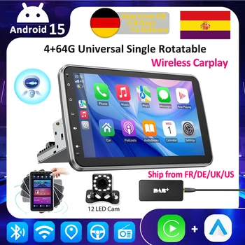 Radio Universal para Auto ESSGOO de 10 Pulgadas con Android 15, Carplay, Pantalla Giratoria, Bluetooth, Receptor de Radio FM, GPS, Estéreo Automotriz 1