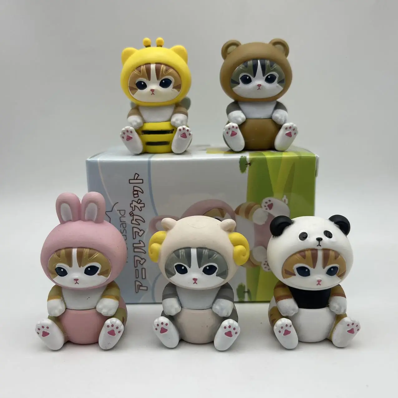 Mofusand – ensemble de figurines d'action de 4cm, couvre-chef d'animal, poupée, modèle mignon en Pvc, boîte aveugle, décoration de bureau, jouets artisanaux, cadeau d'anniversaire