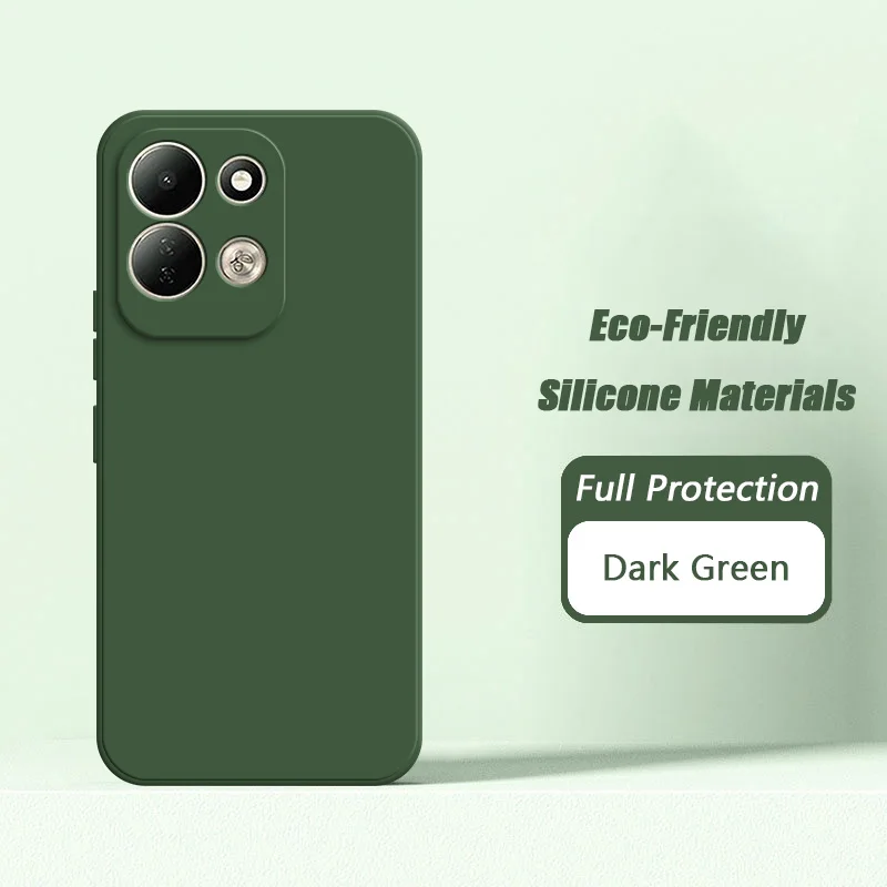 Enhanced Slim Liquid Silicone Case with Soft Microfiber Lining - Square Design Back Cover