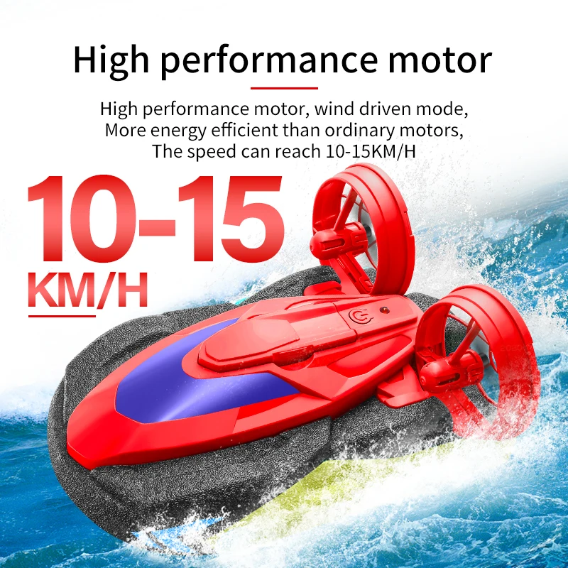 Bateau télécommandé S10 Water & Land, haute vitesse, 2.4G, hovercraft amphibie, voiture de dérive RC – Image 2