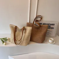 Sac à main à bandoulière tissé à la main pour femmes, style bohème, mode d'été 2021, fourre-tout de plage en paille, sac de voyage, sacs de Shopping tissés 5