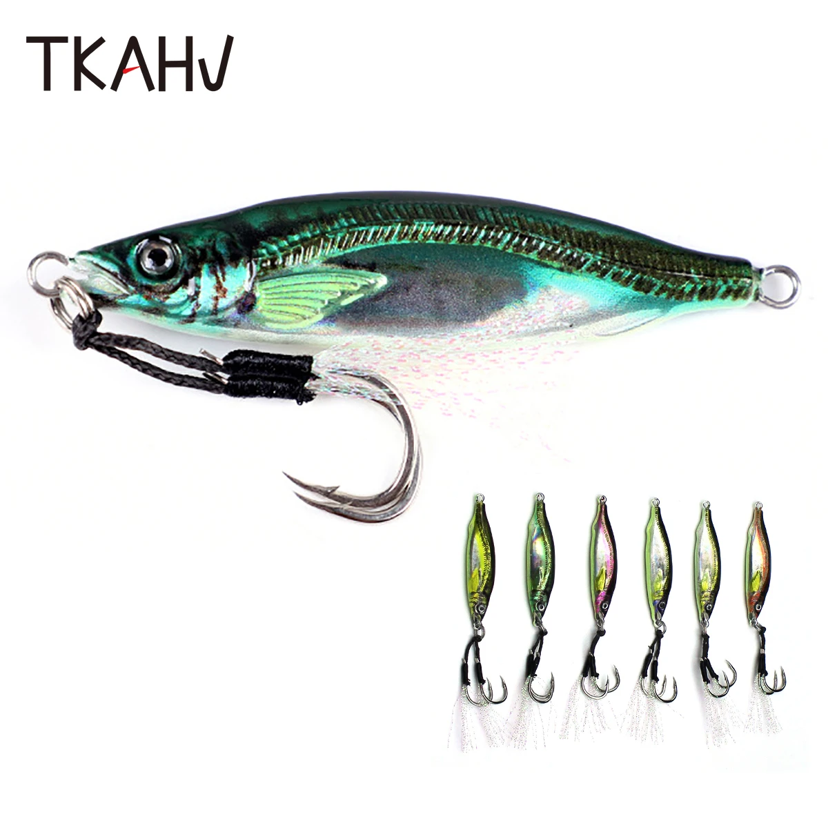

Металлический джиг TKAHV 40 г 60 г 80 г, яркий лазерный 3d-принт, приманка для рыбалки с двойными крючками, твердая блесна для форели, медленная ложка, искусственная приманка для соленой воды