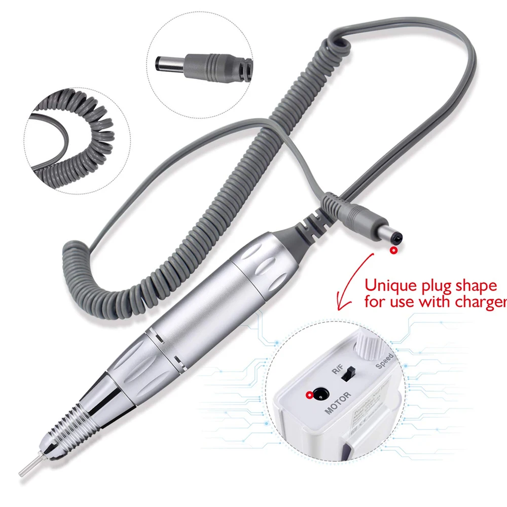 Professionele Elektrische Nail Boor Handvat 35000Rpm Nail Art Boor Handstuk Bestand Polish Grind Machine Manicure Boor Accessoire