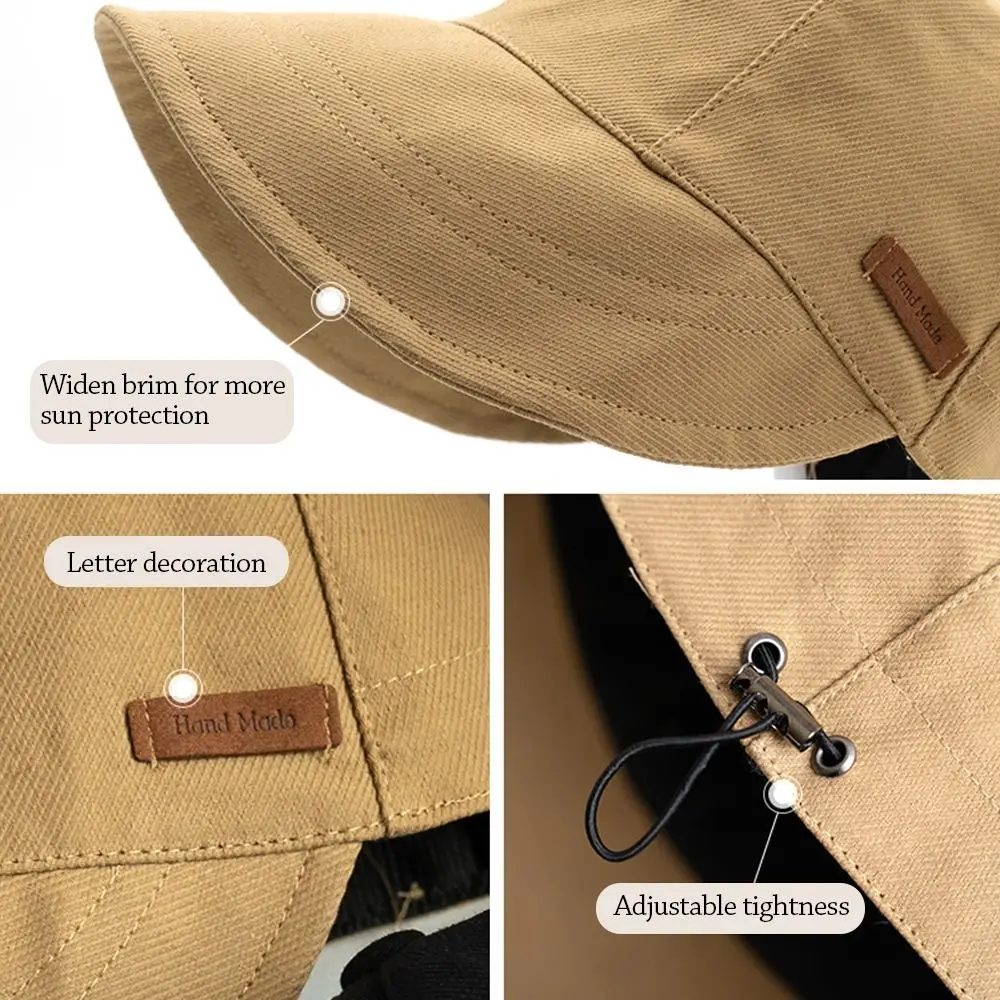 Adjustable Portable Wide Brim Sun Hat Beach Cap Fisherman Cap Bucket Hat