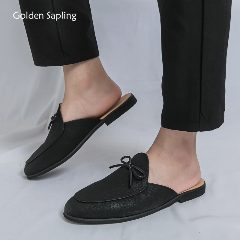 Golden Sapling Fashion Men's Slippers Summer Shoes Formal Flats Comfortable Men Sandals Casual Business Leisure Male Slippers
