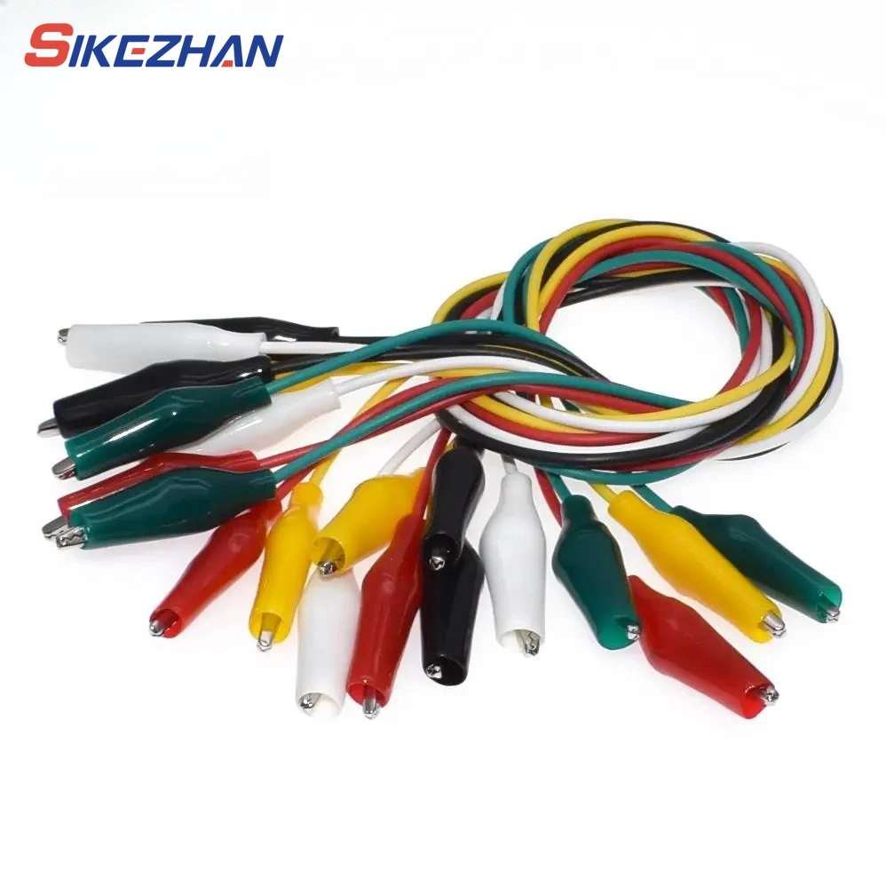 1Set / 10PCS Alligator Clips Electrical DIY Test Leads Alligator Double-ended Crocodile Clips Roach Clip Test Jumper Wire 46CM