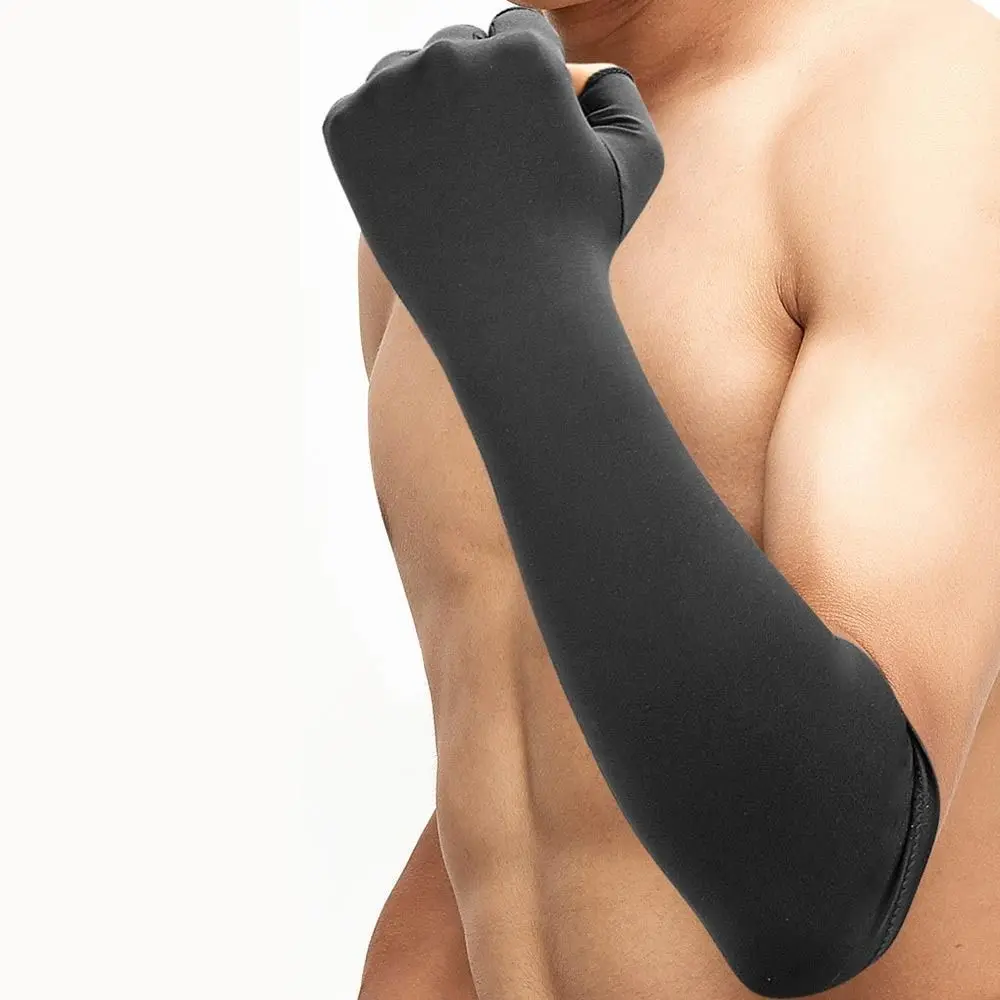 Outdoor Halbfinger Kupfer Kompressionshandschuhe Rutschfeste elastische fingerlose Druckhandschuhe Atmungsaktive weiche Handstützhülsen – Detail 3