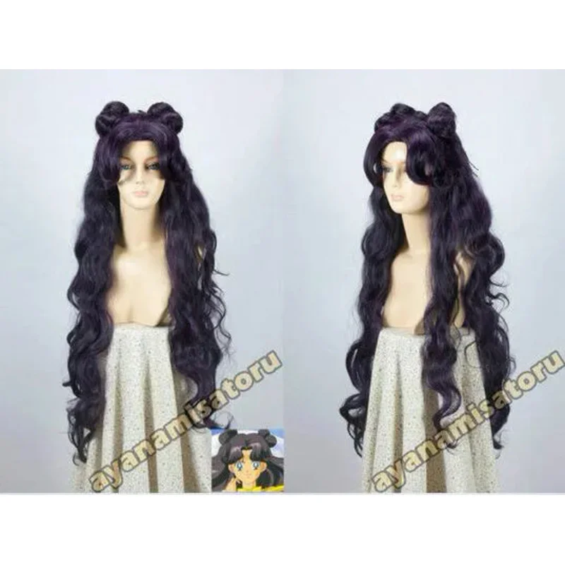 Sailor Moon Luna Artemis Long Purple Bla Wig Cosplay Party Wig