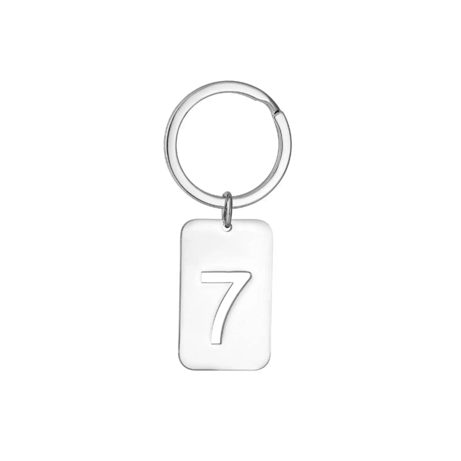 Elegant Stainless Steel Number Key Ring Jewelry Gift