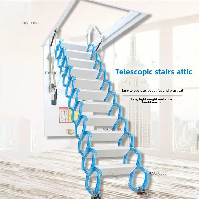 전동식 다락방 계단, 천장 접이식 텔레스코픽 사다리, 손잡이가 있는 해치형, 숨김형 로프트 텔레스코픽 계단