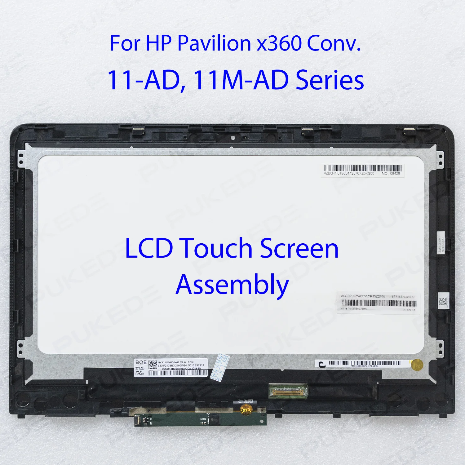 

11.6"inch LCD Touch Screen Digitizer Assembly for HP Pavilion x360 11-AD 11M-AD 11-AD018CA 11-AD051NR 11-AD113DX HD 1366x768