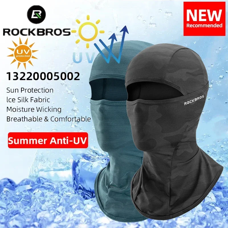 Summer Ice Silk Mask, UV Protection Cycling Mask, Balaclava, Cool neck Gaiter Hood, Breathable, Fishing Motorcycle, Balaclava Hat, Sun Protection Mask