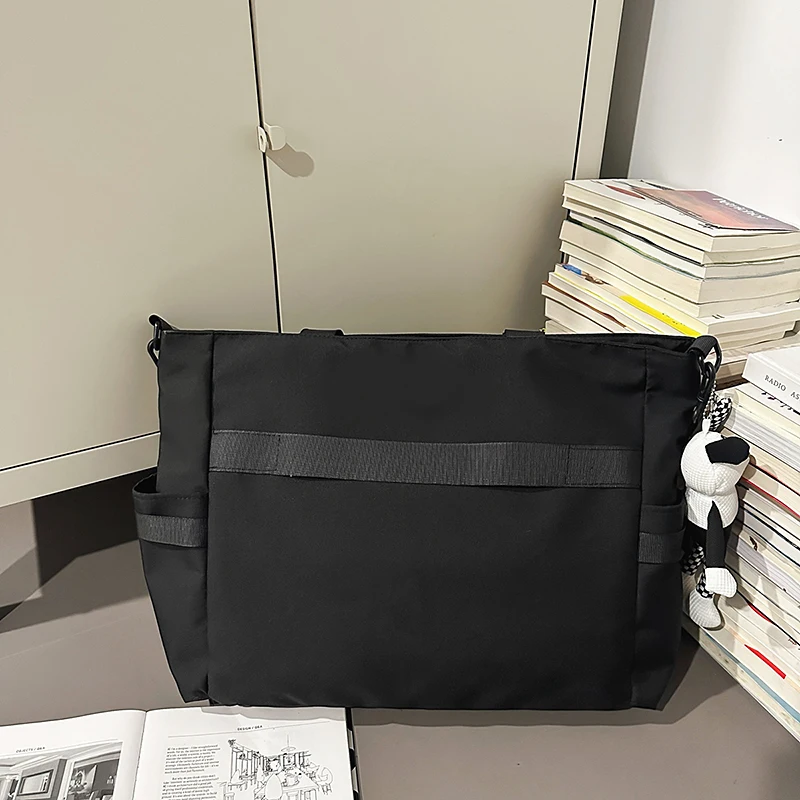 Nylon Große Kapazität Paar Einkaufstasche Multi-Pocket Abzeichen Dekoration Schultertasche Lässige Reise Einkaufstasche – Detail 12