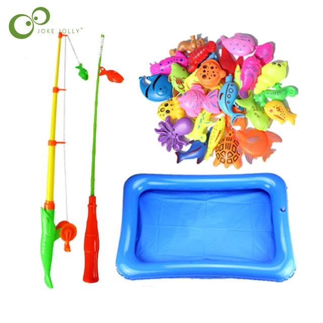 12Pcs/13Pcs Magnetic Fishing Toys Game for Kids 1 Magnetic Fishing Rod with  5 Plastic Floating