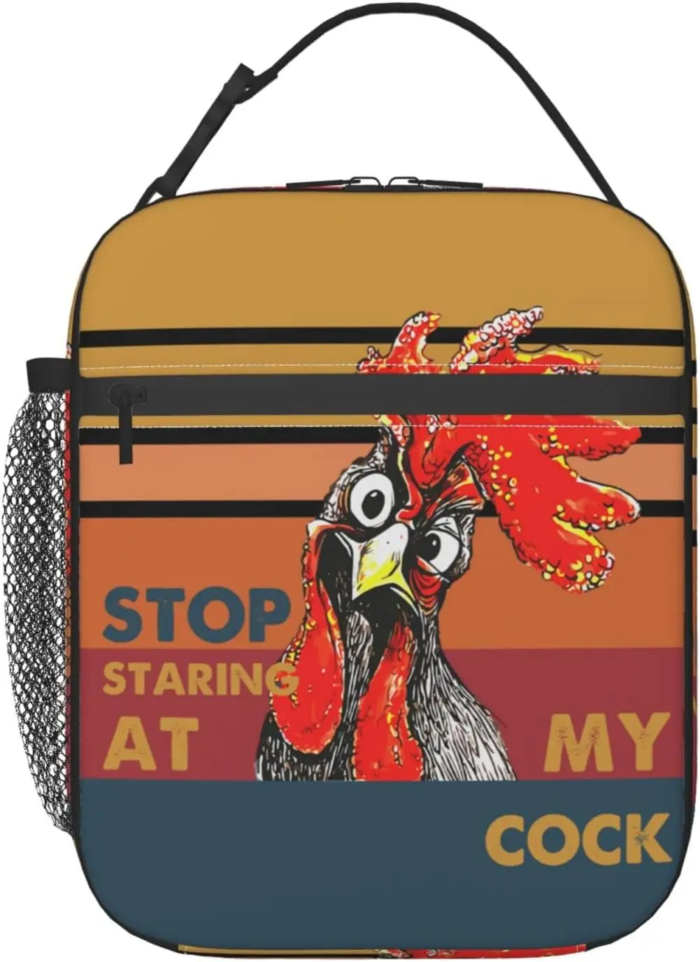 

Funny Rooster Insulated Lunch Bag for Men Women High-Density Oxford Cloth Waterproof Bento Bags Portable Thermal Lunch Box