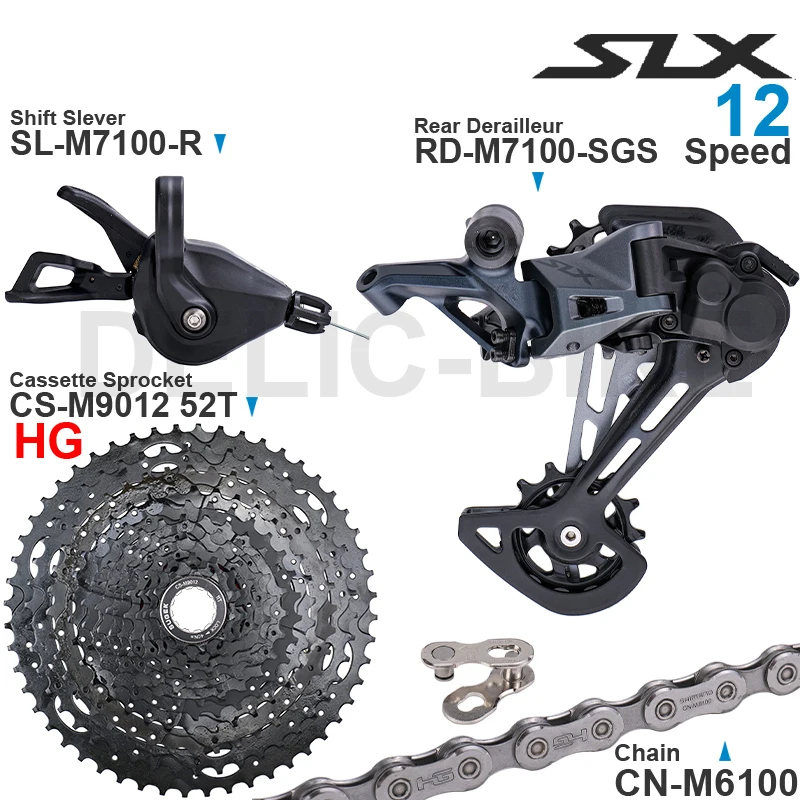 SHIMANO SLX M7100 1x12 Speed Groupset Shifter Rear Derailleur Cassette Sprocket 11-50T/52T CN-M6100 Chain