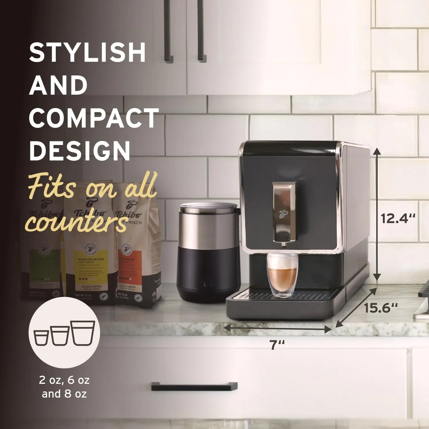 Automatic Espresso & Coffee Machine with Built-in Grinder No Coffee Pods Needed Silver 15.7"D x 8"W x 13.7"H