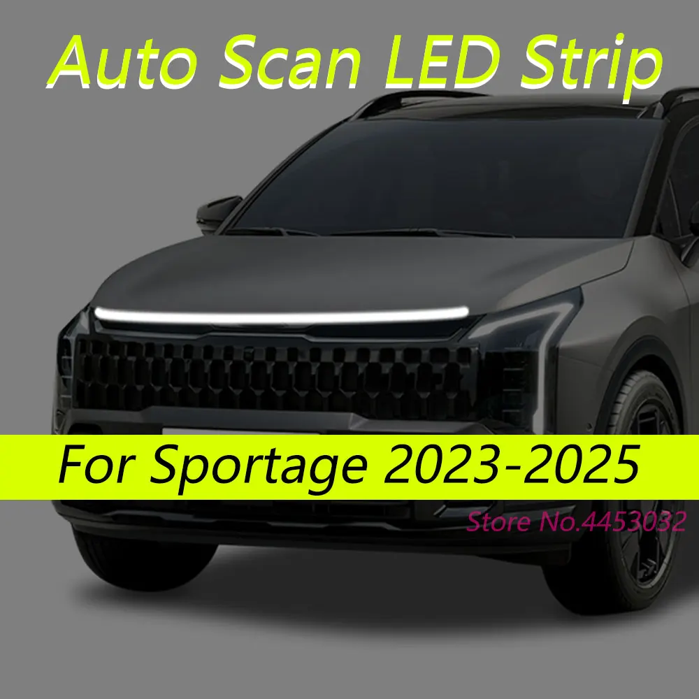 New DRL Auto Scan LED Strips For Kia Sportage 2023-2025 Car Hood Light Flexible Headlights Welcome Light 59 Inch 1