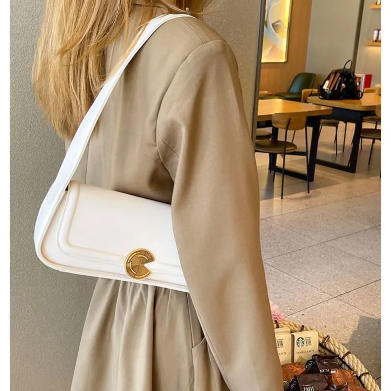 JIAERDI High Street Beige Underarm Bag Women 2024 Vintage Leather Chic Stick Shoulder Bags Female Retro Handbag Purse Ladies