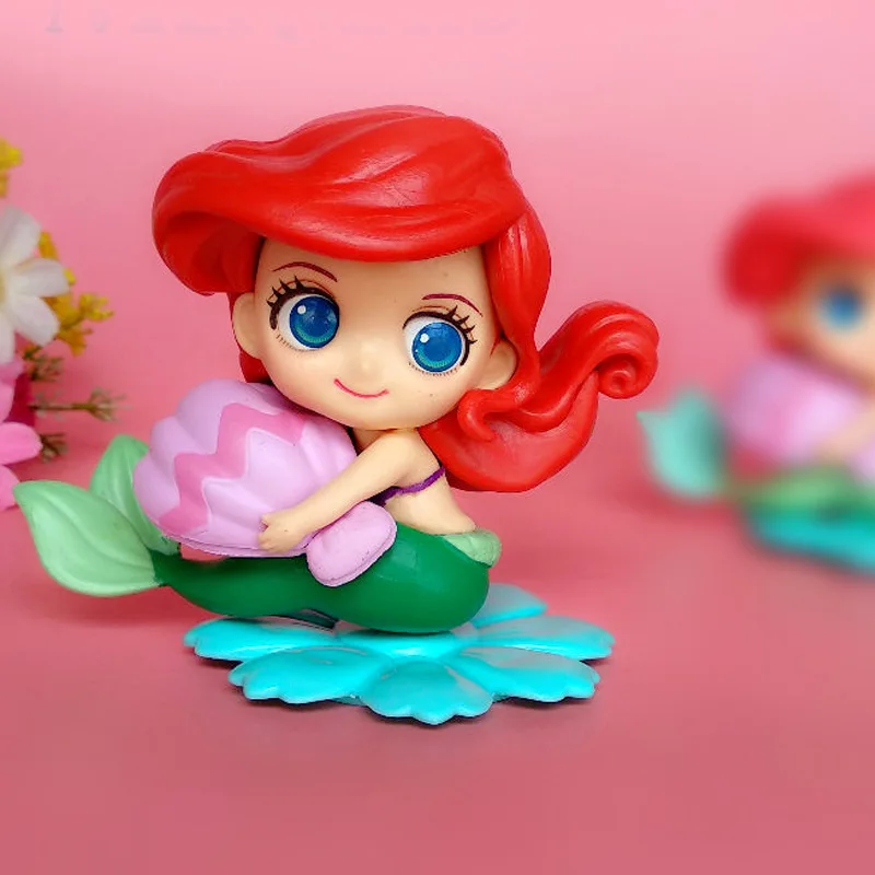 Kawaii Disney Princess Little Mermaid Ariel Action Figure Toys Cartoon Ariel Princess Figures Model Toys Dolls Gift For Kids