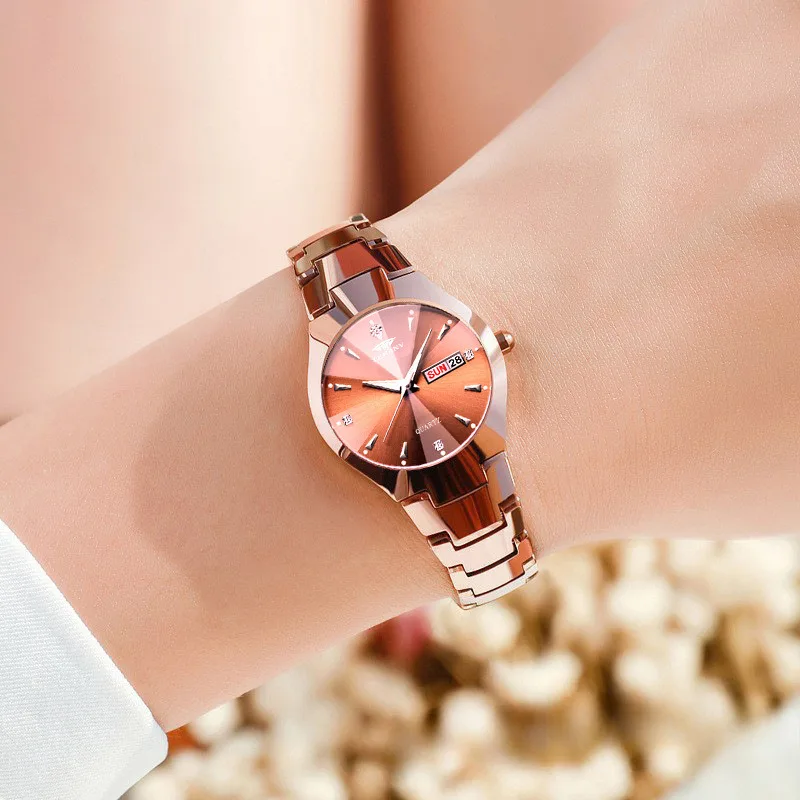Ladies watch, niche simple double calendar high-value quartz watch