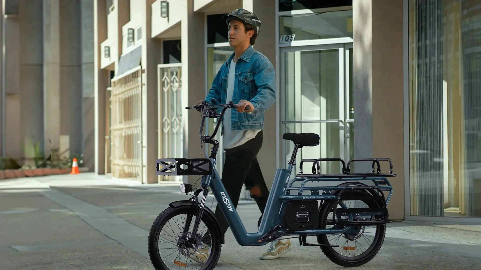 ONESPORT OT01 Electric Cargo Bike 650W Motor 48V 27Ah Battery 20*2.6-inch Tire E-Bike 25km/h Max Speed 100km Max Range Sac5a1d1d414a4956b03d7141811ebc9cU