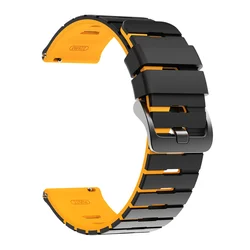 22mm Sport Breathable Silicone Smartwatch Band Bracelet - 22mm Universal (Black Yellow)