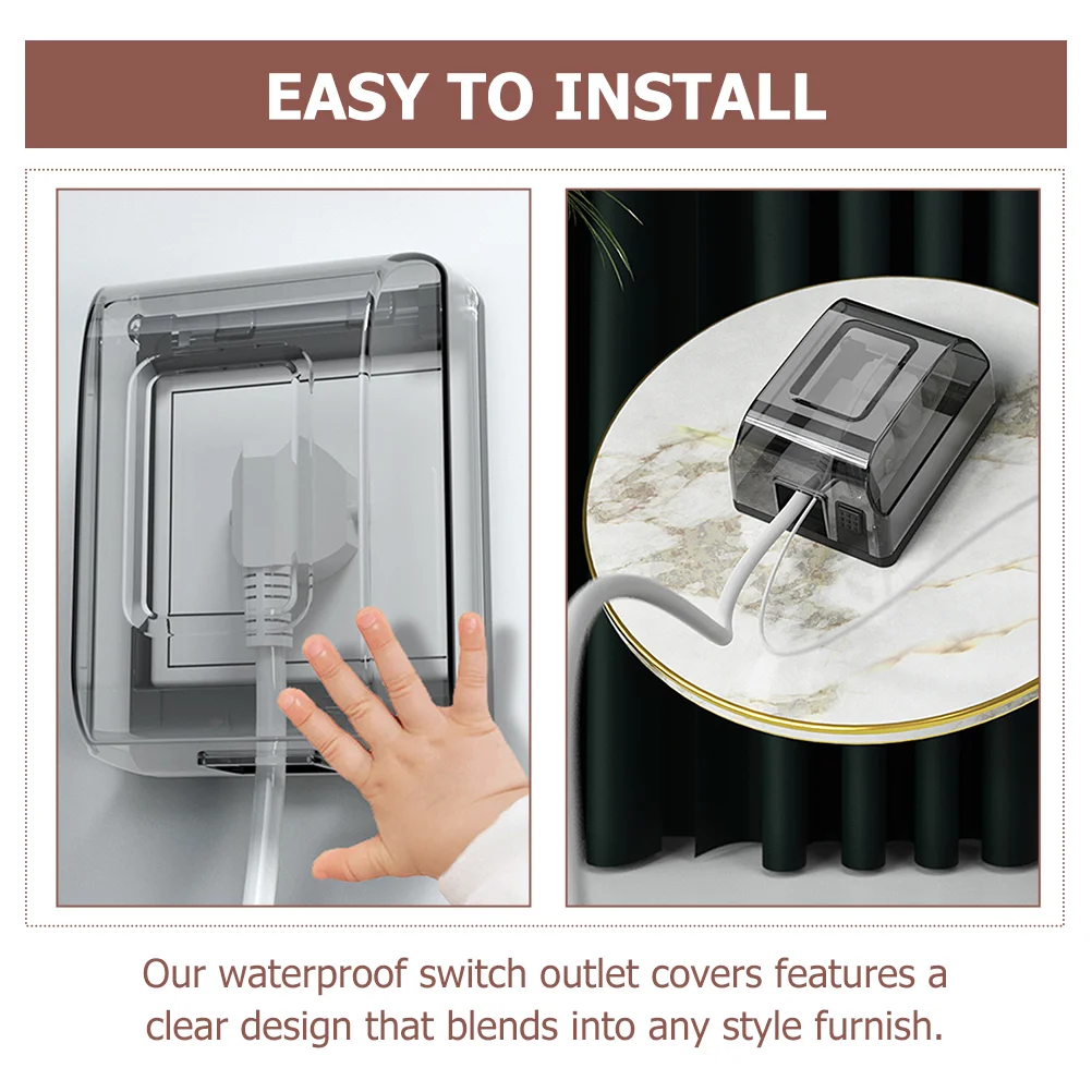 Clear Transparent Socket Protector Covers Outlet Box Wall Electrical Panel Plate Waterproof Baby Proof Plug Safety Guard Device