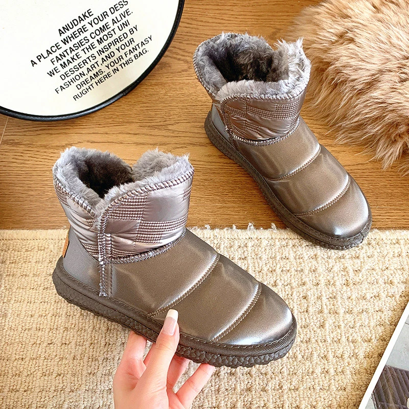 

Женские зимние сапоги, Теплые повседневные модные женские сапоги, зима 2022, высококачественные короткие женские сапоги с круглым носком, женские сапоги