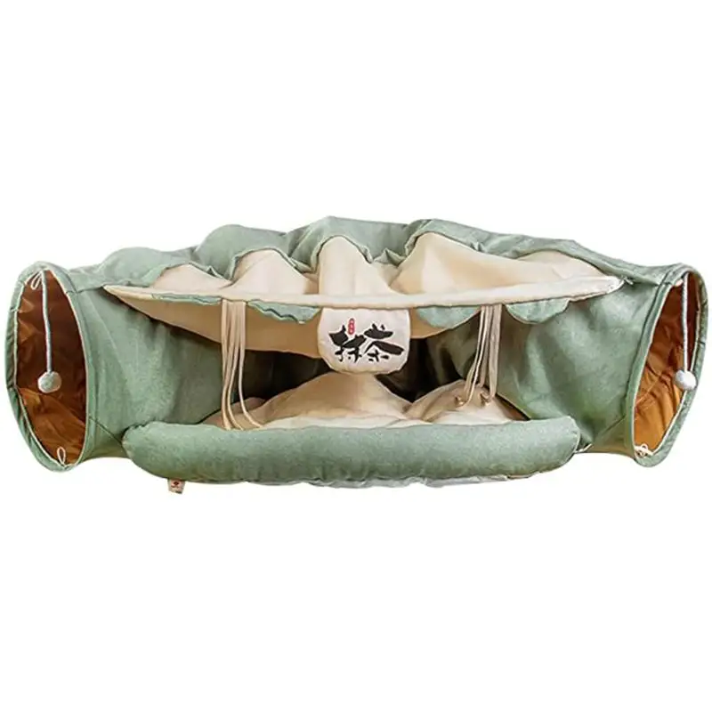 Foldable Cat Tunnel Tube Upgraded Tunnel Bed Interactive Drill Channel Pet Supplies Cat Games Teasing Toys Cat Accessories