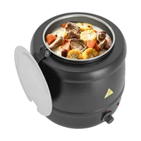 Marmite à soupe électrique 10L avec chauffe-soupe 35-80 ° Mijoteuse en acier inoxydable avec couvercle, plage de température C, 400W, pour soupes 6