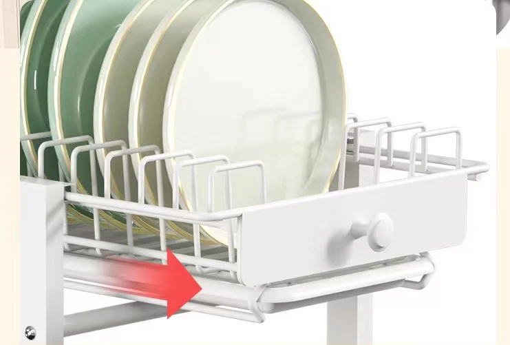 Two-Tier Put-Out Dish Dry Rack for Kitchen Sink Counter, Easy