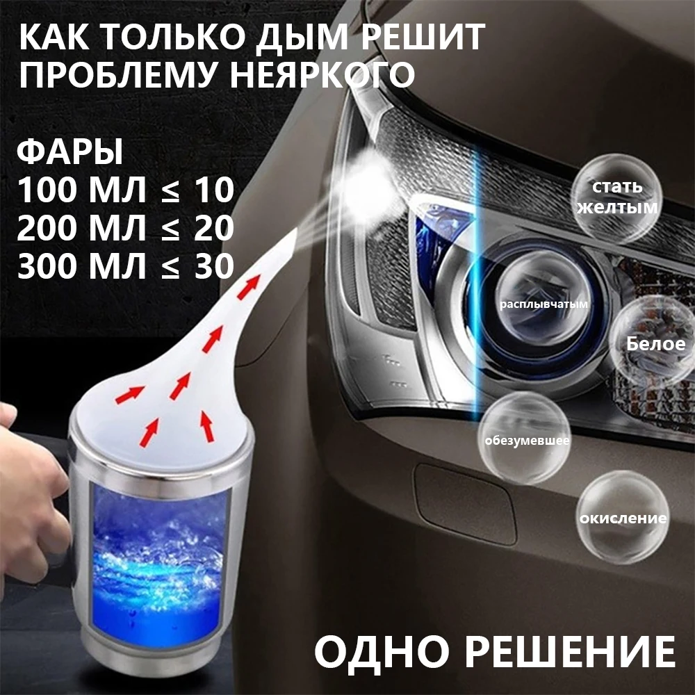 Liquido Ripara Fari Auto - Polimero Lucidante Per Graffi E Ingiallimento - 800g - Foto 8