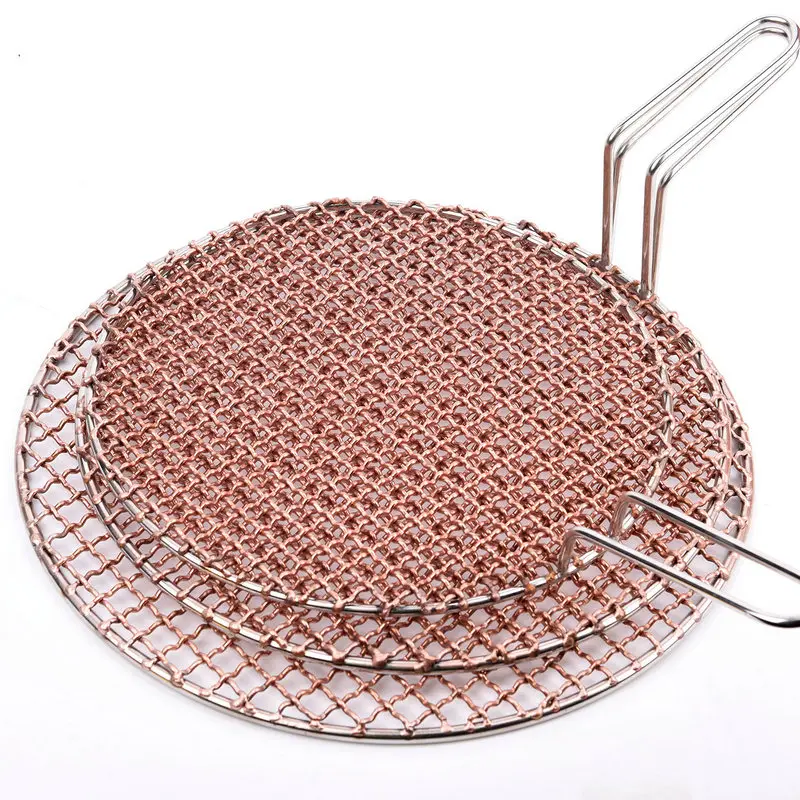 Picnic Tools Camping Charcoal BBQ Red Copper Barbecue Wire Grill Mesh Net