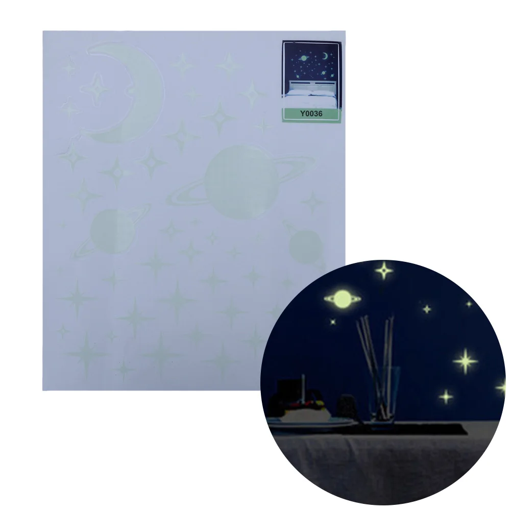 Glow in The Dark Wall Stickers Anti Static Planet Moon Wall Decals Waterproof Ceiling Stars Stickers for Kids Birthday Gifts
