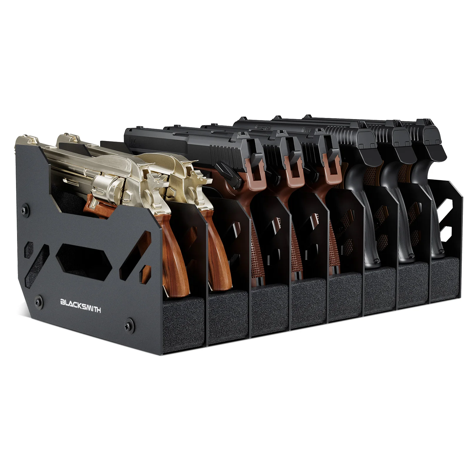 Black PVC Pistol Holder Gun Rack Handgun Stand for Home Storage