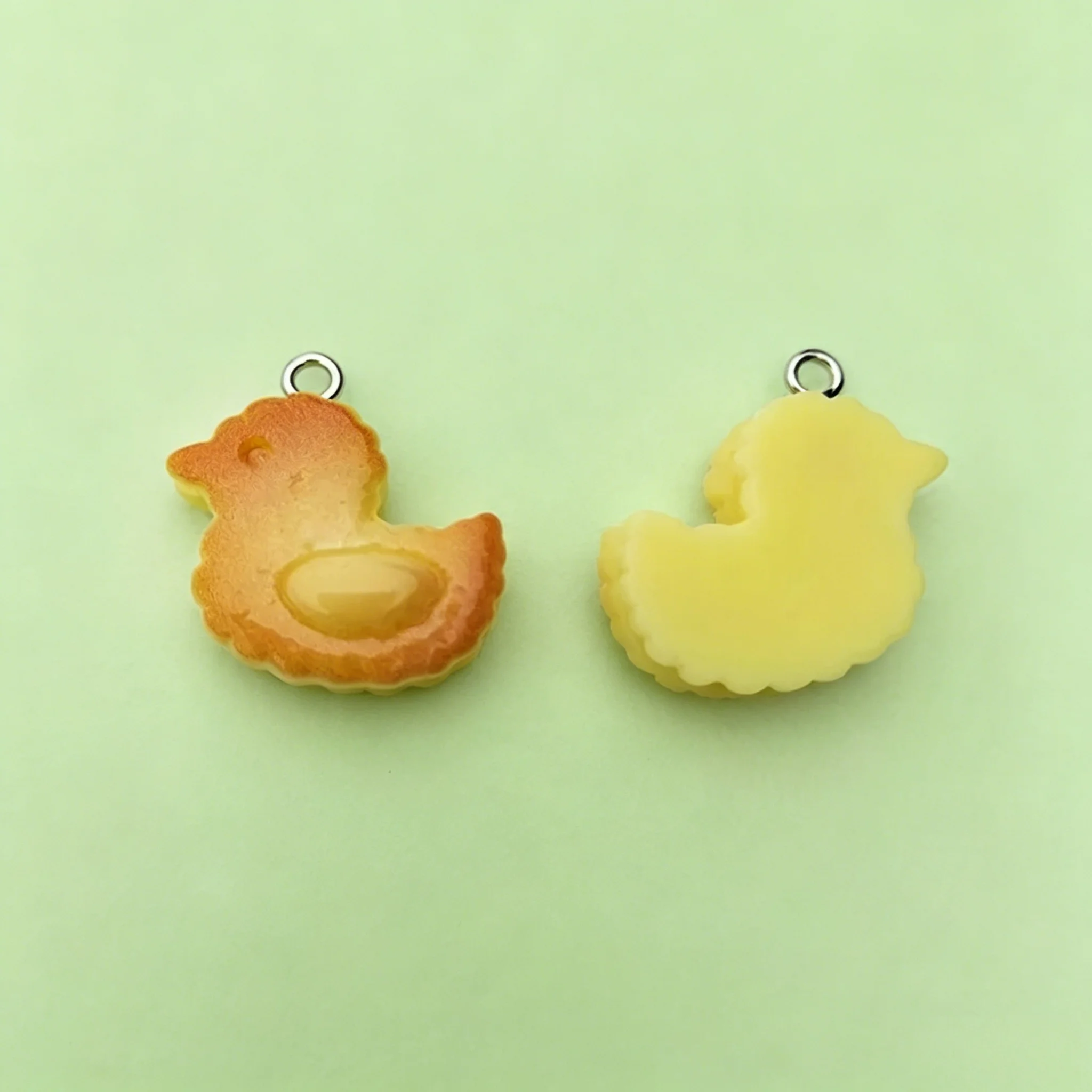10개 귀여운 곰 토끼 빵 참 장식품 - 쥬얼리 제작 및 공예 용품용 레진 펜던트