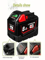 6 Pack 18V 8.0Ah Battery Replace For All Milwaukee M18 8000mAh Cordless Power Tools Lithium-Ion Battery Compatible With Milwauke - Image 5
