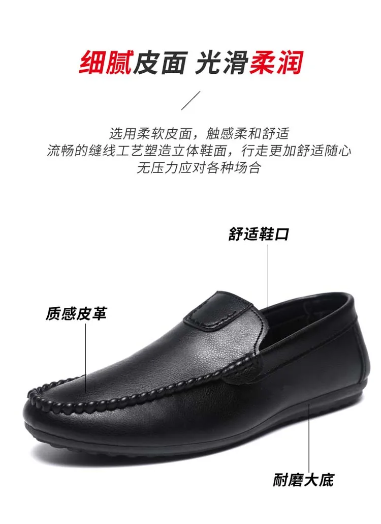 Frühlings- und Sommermodetrend Joker Casual Lines Herren-Kunstlederschuhe schwarze und braune Arbeitsschuhe – Detail 6