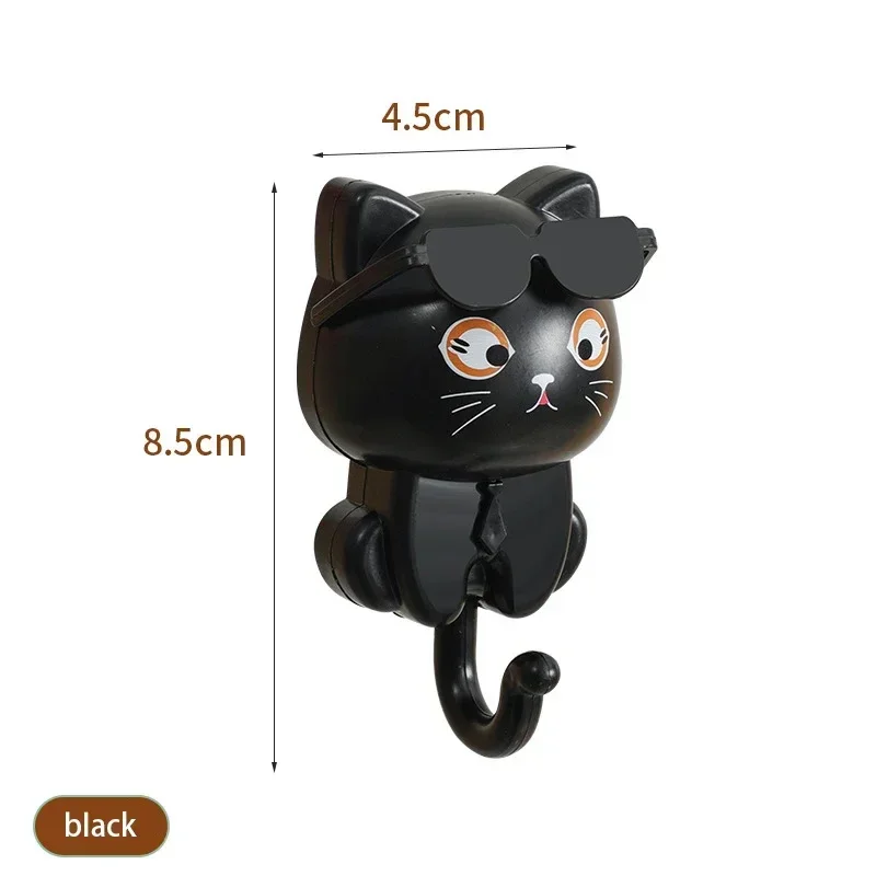 4pcs Kitten Hooks Cartoon Cats Wall Hook Wall Hanging Hanger Rack Key Holder Home Storage Utility Wall Decoration for Clothe Hat 6