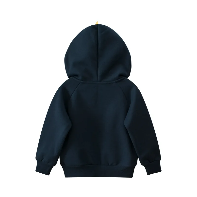 Cartoon Dinosaur Outerwear Boys Spring Children's Zipper Velvet Jackets Fashion Long Sleeve Warm Hoodies Kids Coats kids jackets