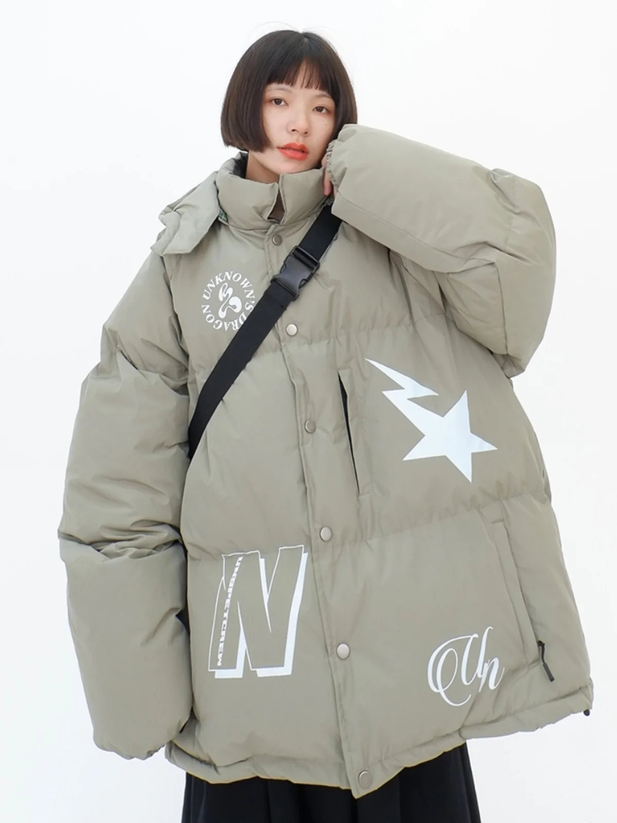 

Женское хлопковое пальто с капюшоном, новинка 2023, зимняя Свободная блузка, утепленные куртки унисекс в американском стиле