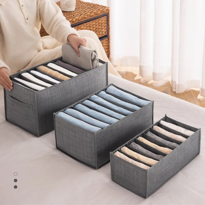 Wardrobe Clothes Organizer Pants Jeans Storage Box Cabinet Organizer For Underwear Bra Socks Ties T-Shirt Box