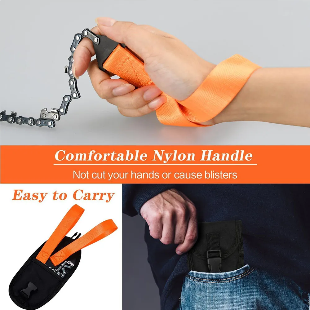 Pocket Chainsaw Rope Saw Hand Chain Saw for Tree Cutting Camping Outdoor Equipment
