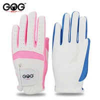 Pack 1 Pair Golf Gloves Blue Pink Left Hand Right Hand Kids Microfiber Cloth Breathable Anti-Slipping Gloves Golf Supplies 1