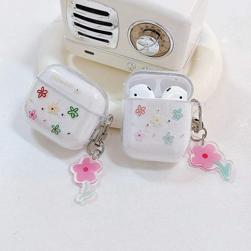 AirPods 4 Hülle Mit Blumenmuster – Safety Lock Case Inkl. Reinigungs-Set & Karabiner