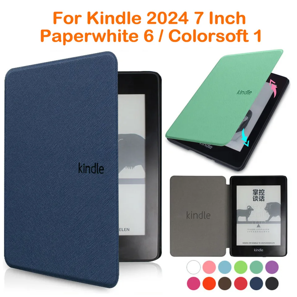 Coque Kindle Paperwhite 2024 - 12e Génération - Rose Rouge - Magnétique - Écran 7 Pouces