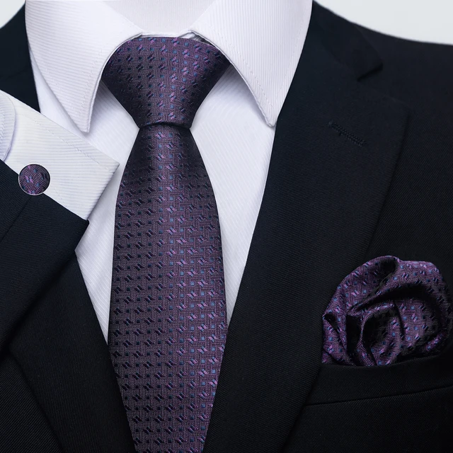 Silk Festive Tie Pocket Square Cufflink Set for Stylish Men - Image 5