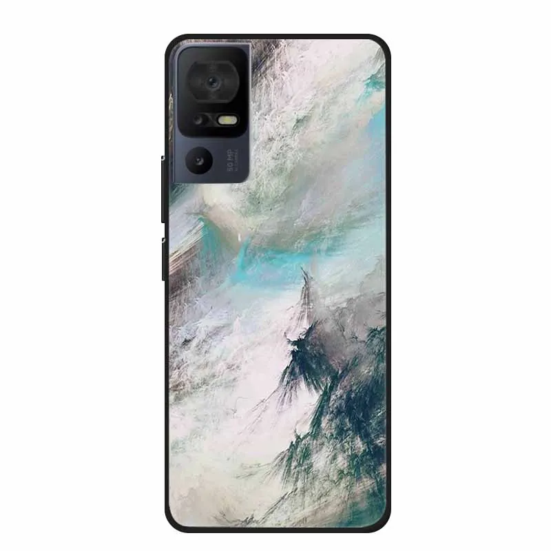 Luxury Silicone Protective Soft Phone Case with Marble Art Design in Vibrant Colors